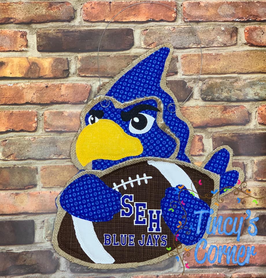 Blue Jay Football Door Hanger