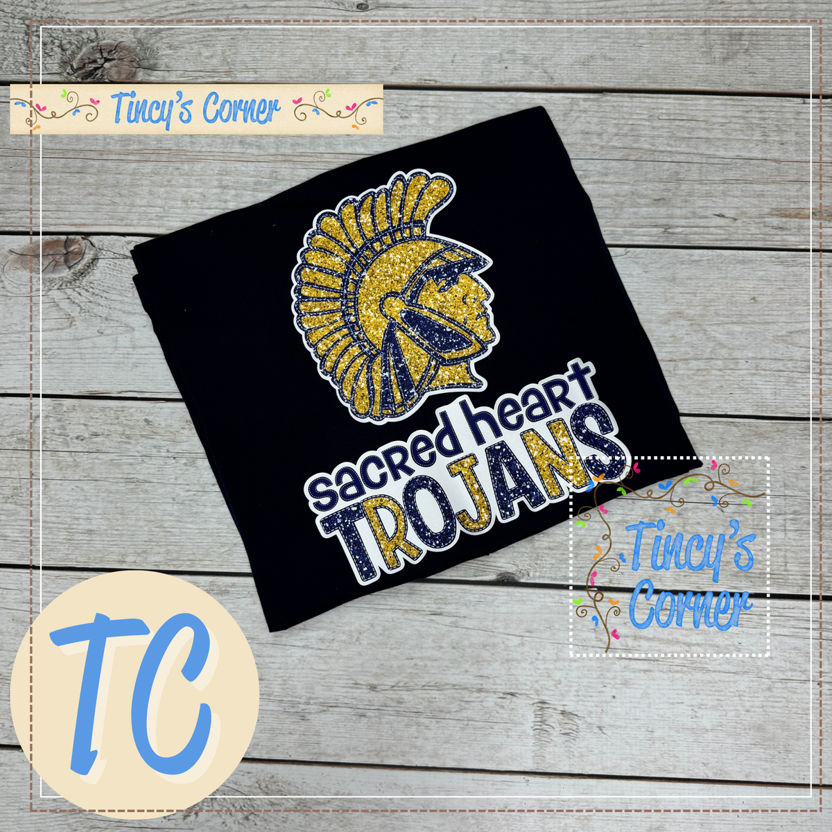 SH Trojans Faux Glitter