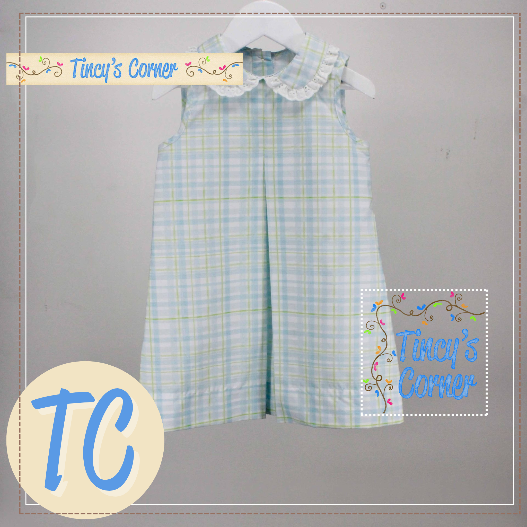 Blue Green Plaid Dress