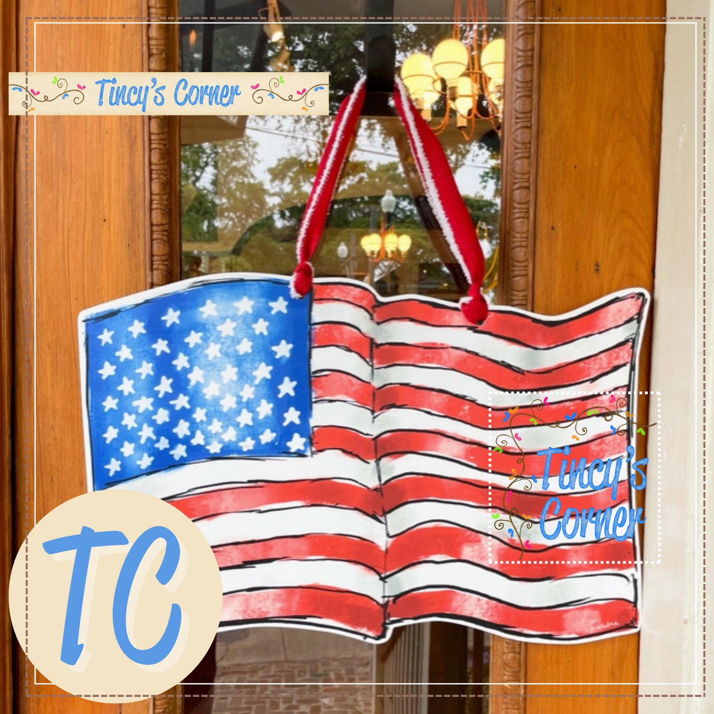 American Flag Door Hanger