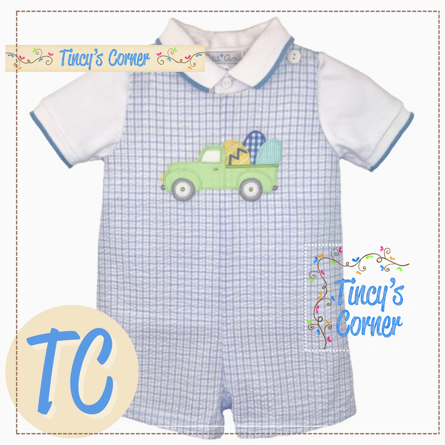 Easter Truck Applique Romper