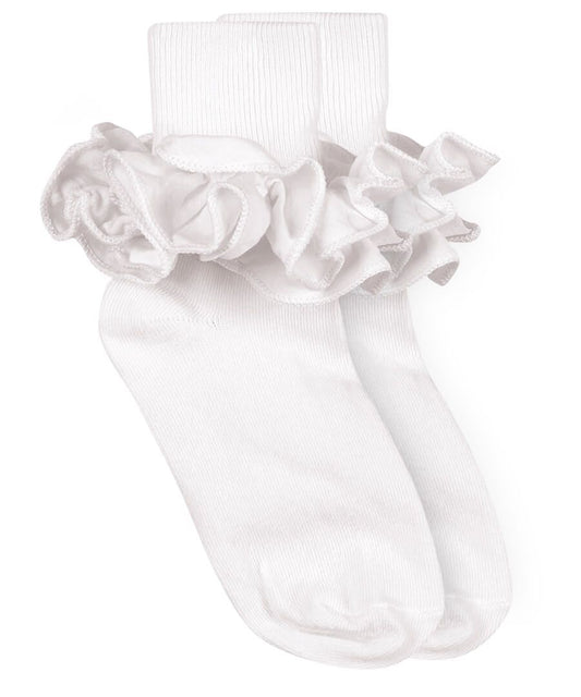 Misty Ruffle Lace Turn Cuff Socks
