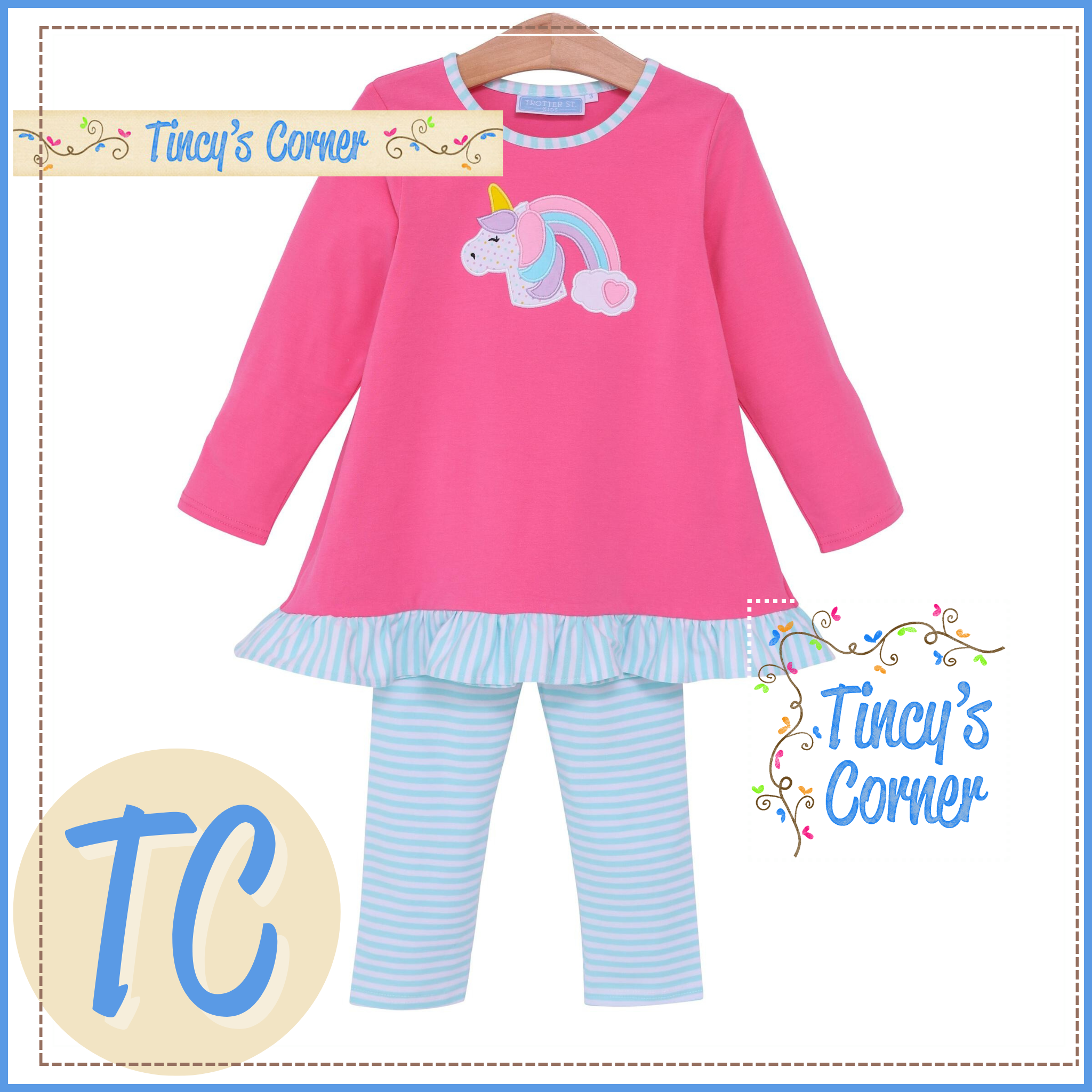 Rainbow Unicorn Pants Set
