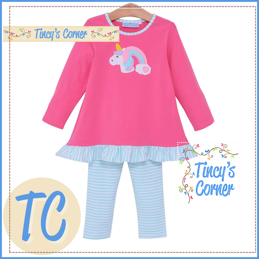 Rainbow Unicorn Pants Set