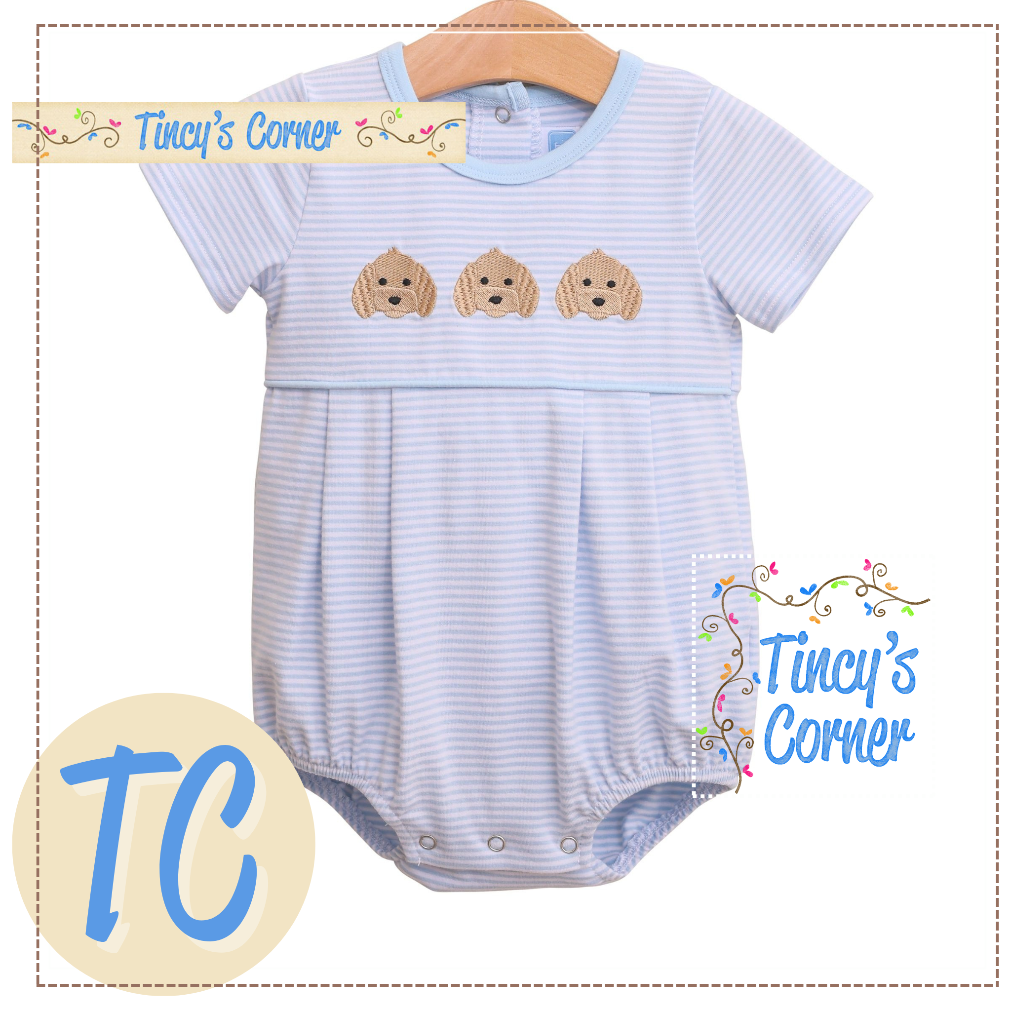 Puppy Trio Embroidery Bubble