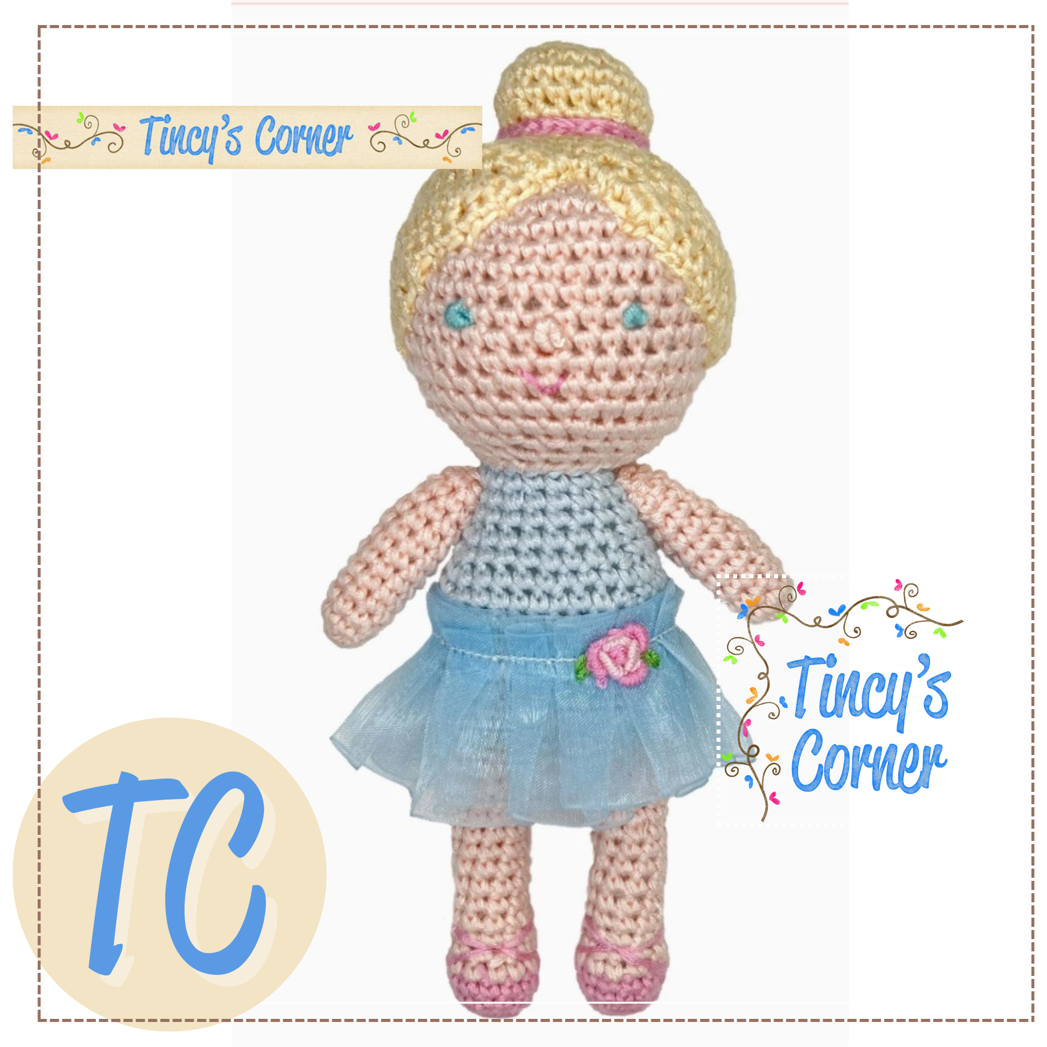 Ballerina Bamboo Crochet Rattle