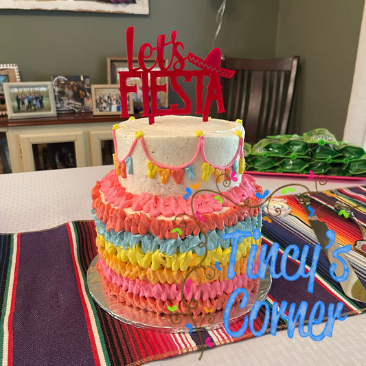 Let's Fiesta Acrylic Cake Topper