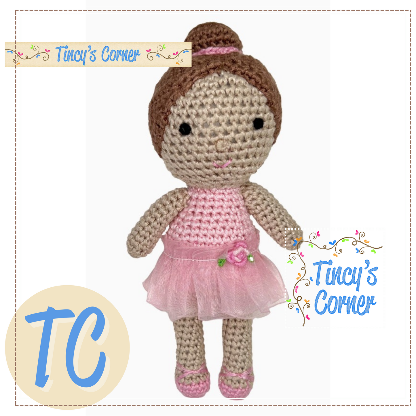 Ballerina Bamboo Crochet Rattle