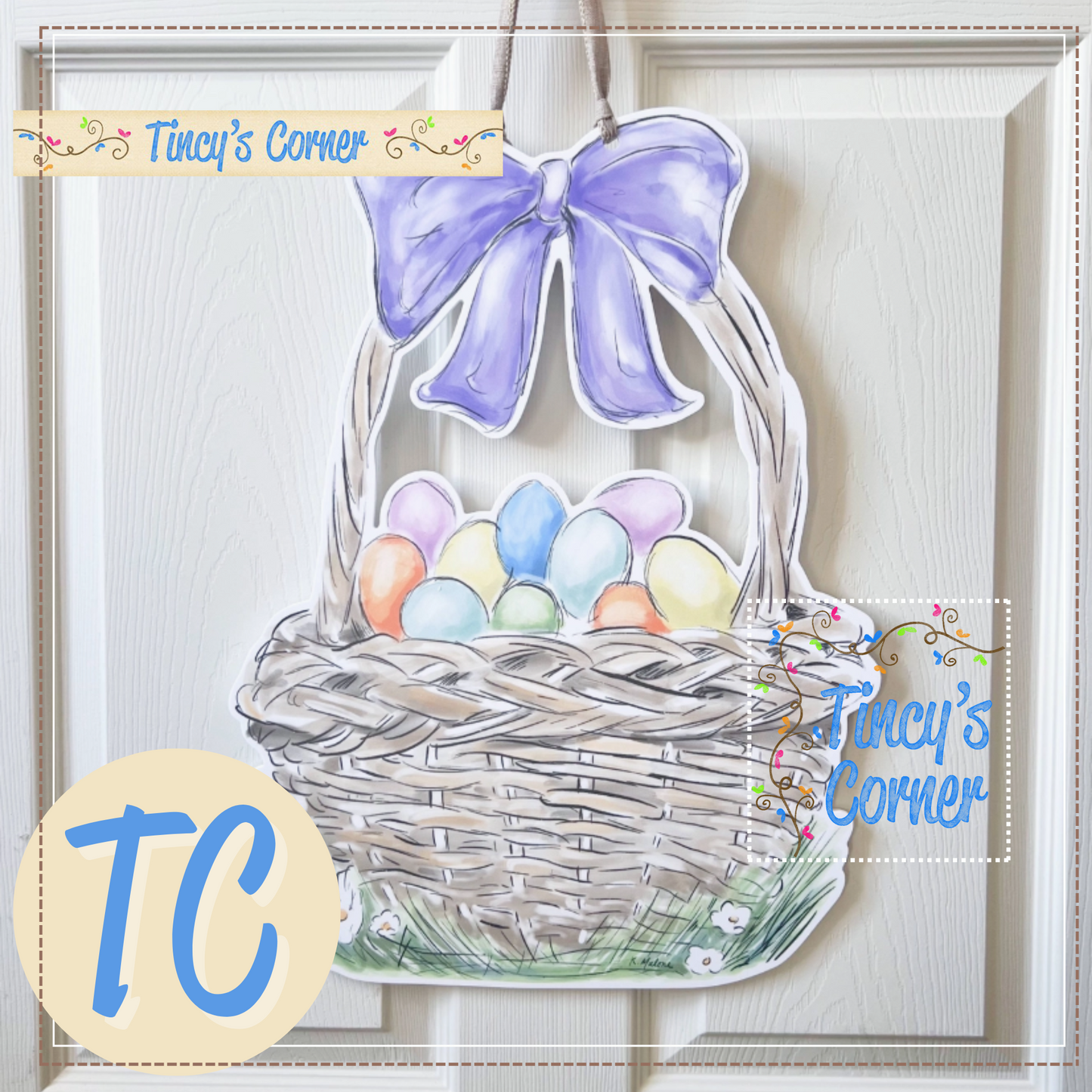 Easter Egg Basket Door Hanger