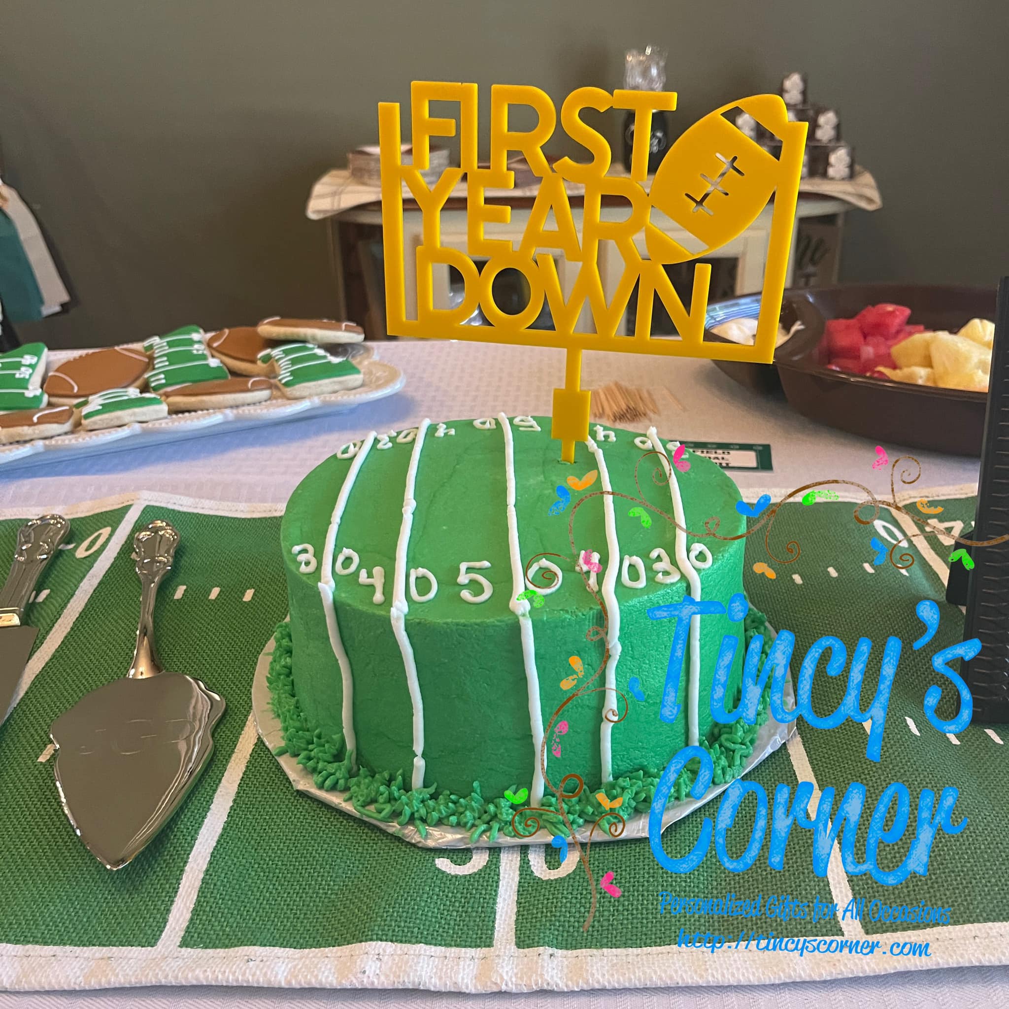 First Year Down Acrylic Cake Topper