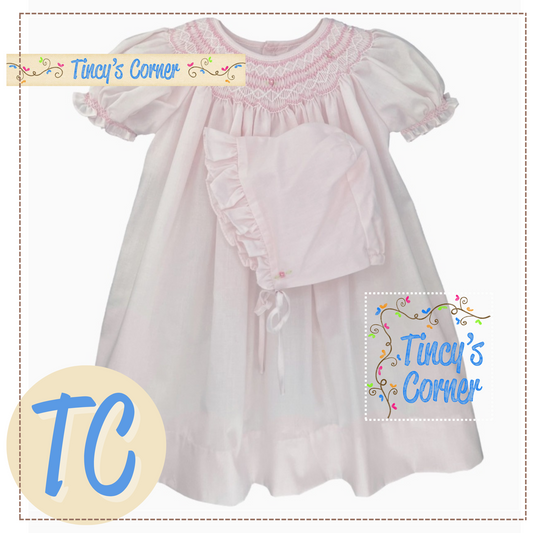 Smocked Daygown with Pearls