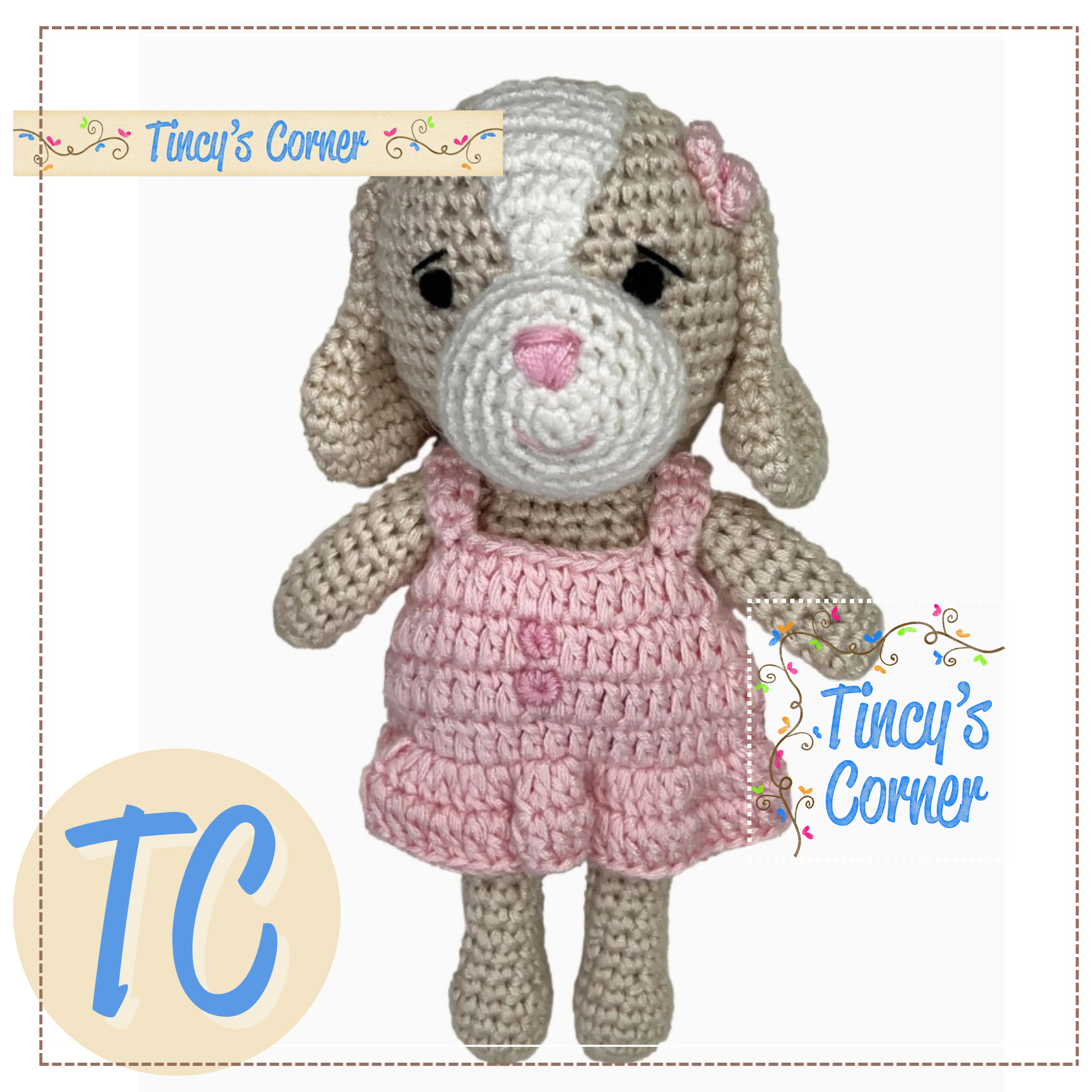 Dog Bamboo Crochet Rattle