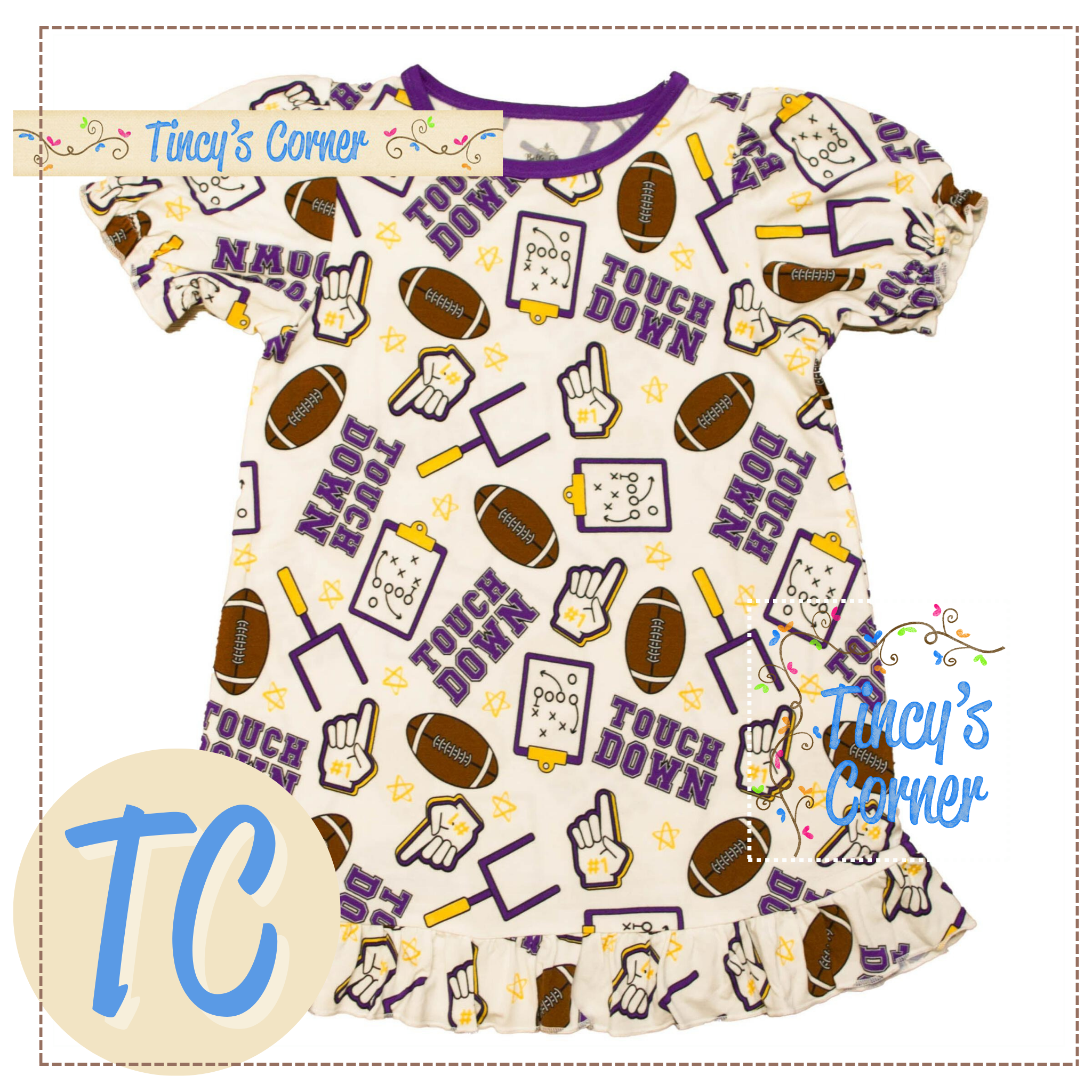 PY Touchdown Bamboo Play Dress/Gown