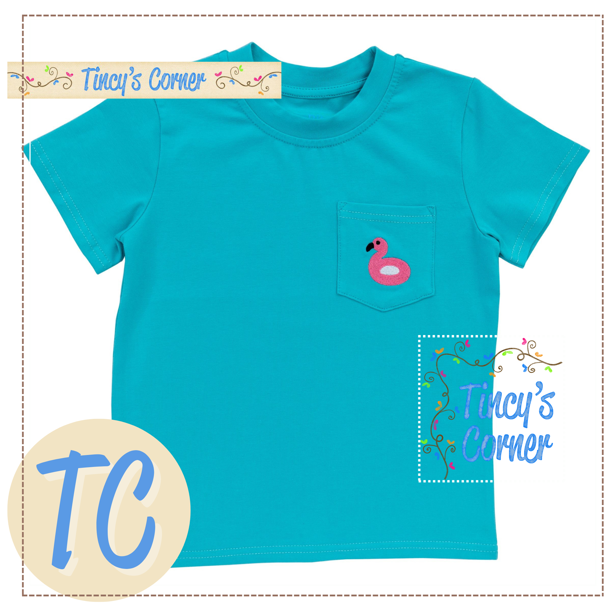 Flamingo Pocket Tee Short Set