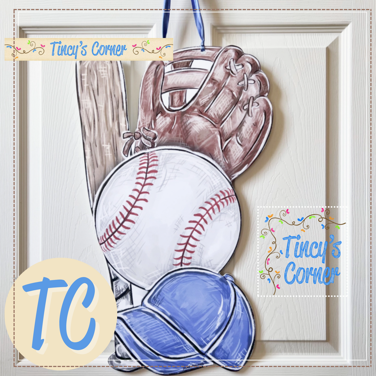 Play Ball Baseball Door Hanger