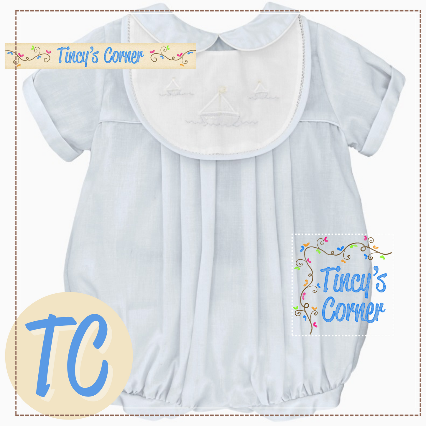 Sailboat Embroidery Romper