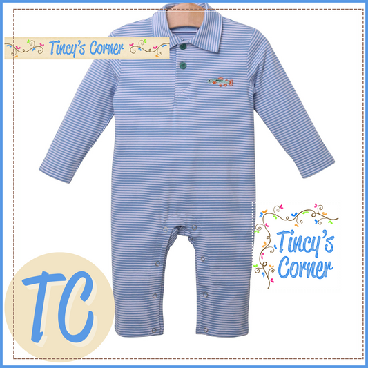 LS Gone Fishing Polo Romper