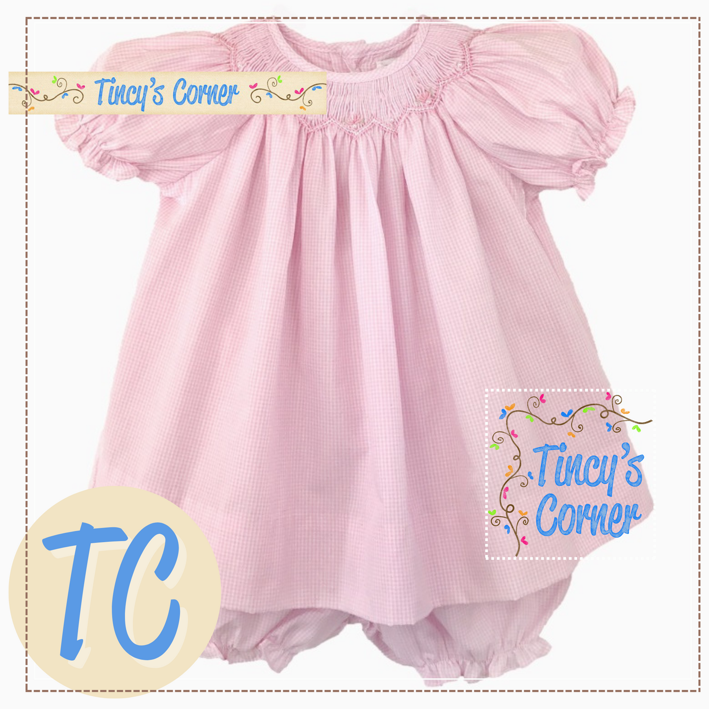 Bishop Zig-Zag Smocked Dress