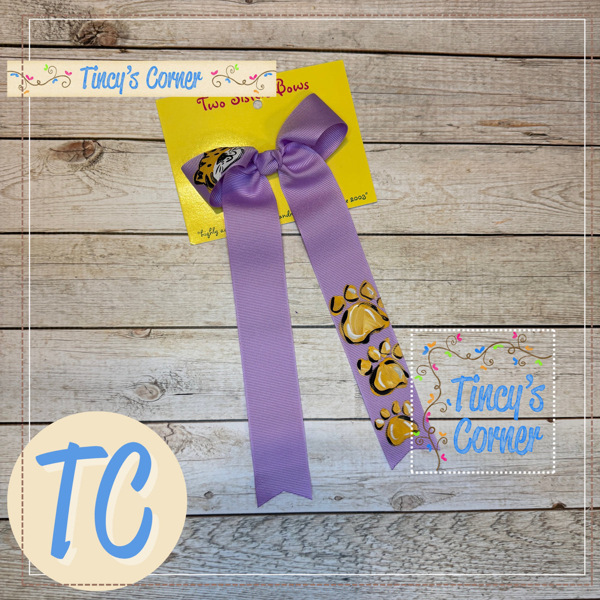 Tiger Paw Prints LT Hair Bow