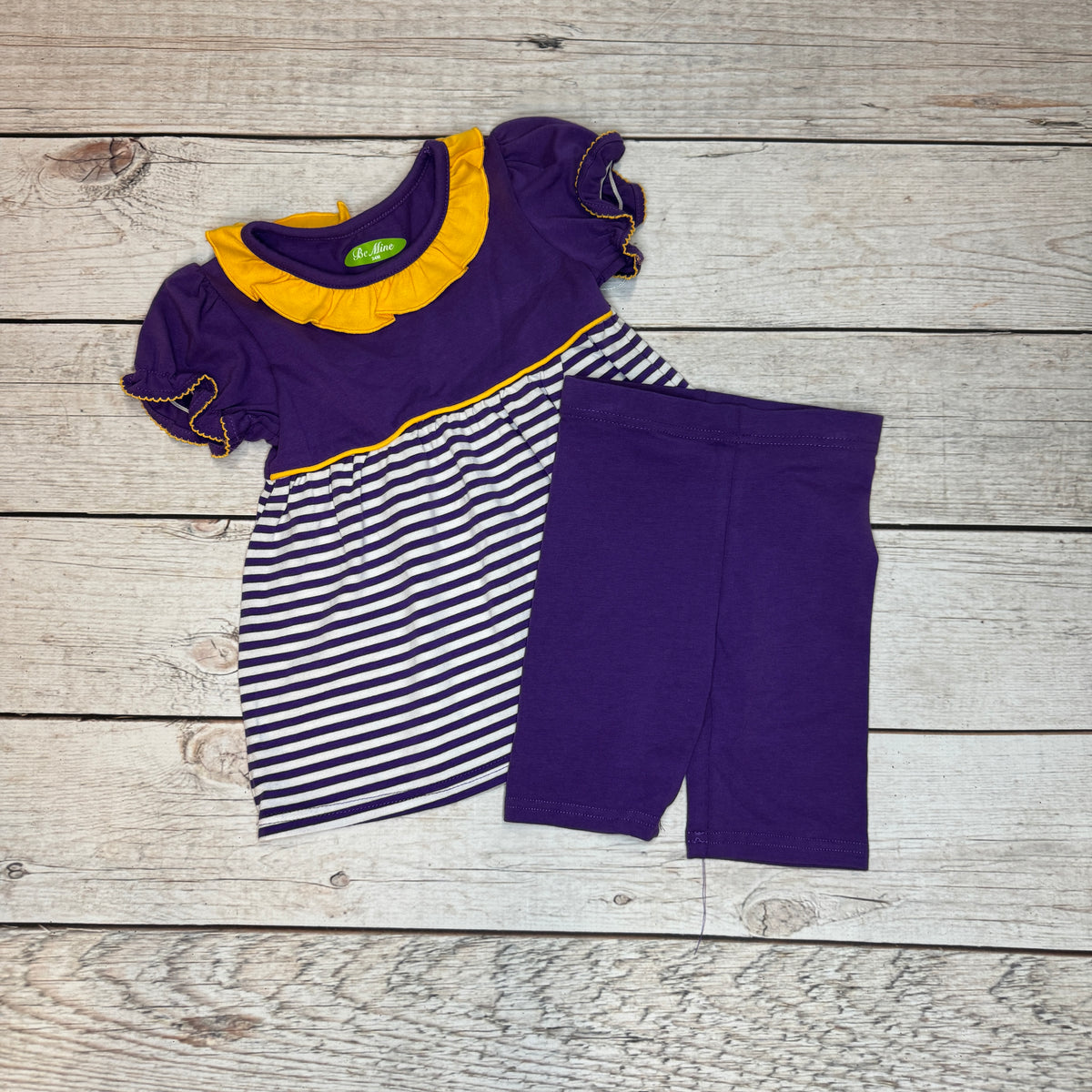 Girl Purple Gold Short Set