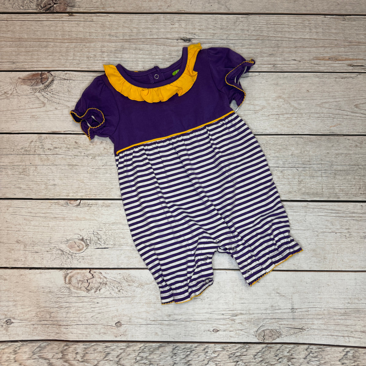 Purple/Gold Girl's Romper