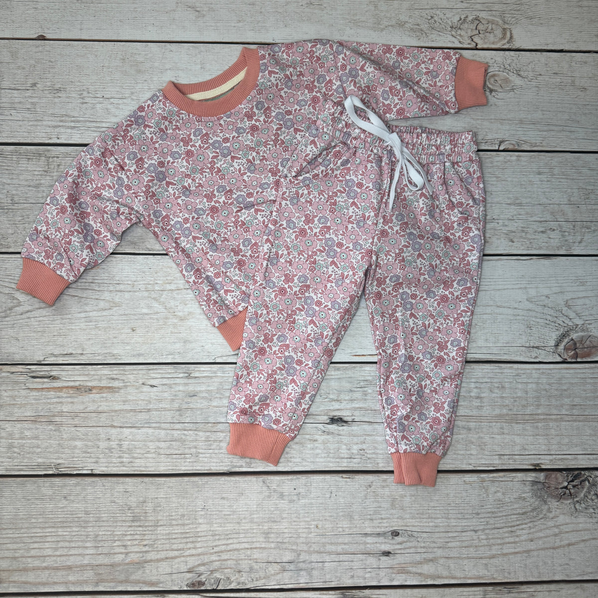 Mauve Floral Jogger Set