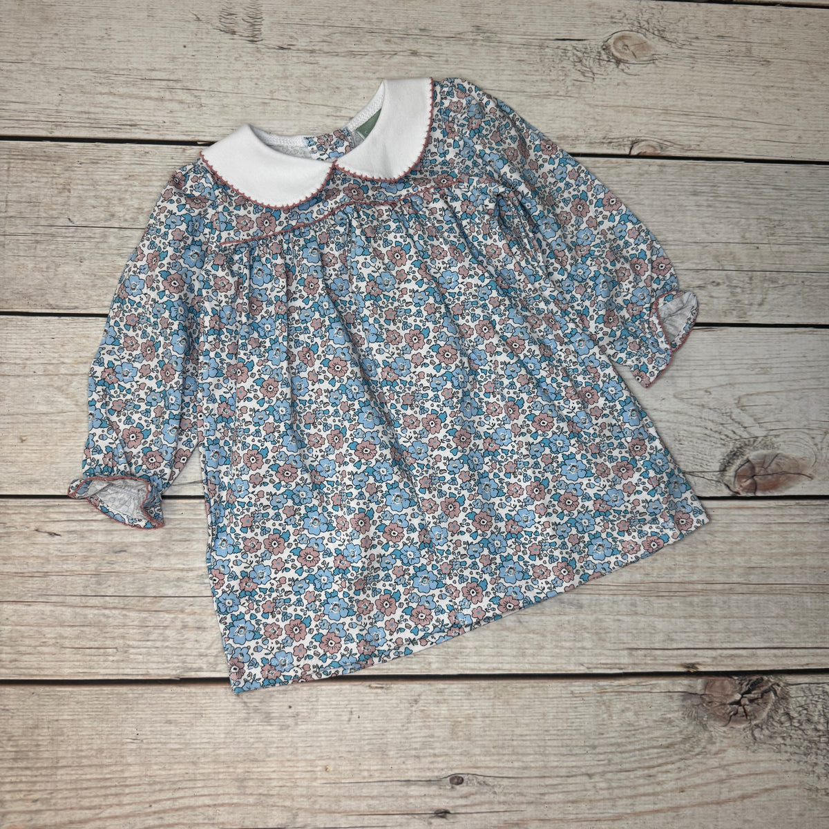Pink/Blue Floral Peter Pan Dress