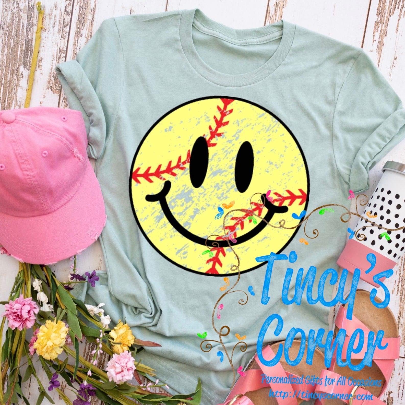 Softball Smiley -HH SPT