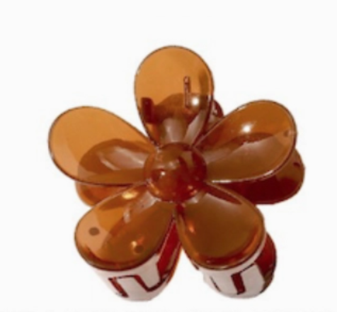 Translucent Brown Flower Claw Clip