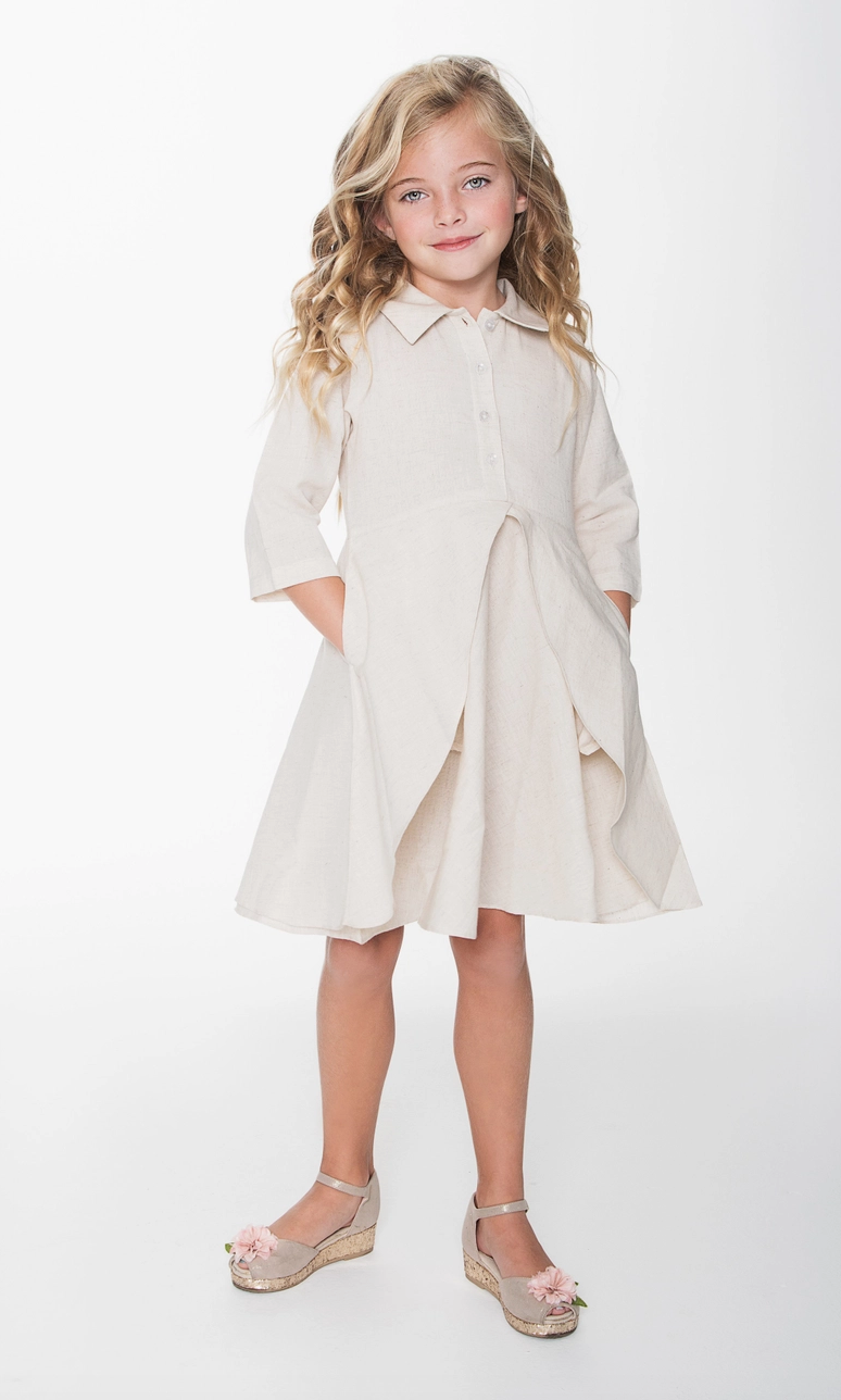 Off-White Front Flounce Dress