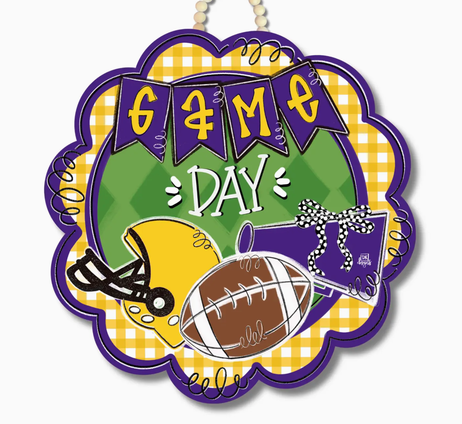 Game Day Scallop Door Hanger