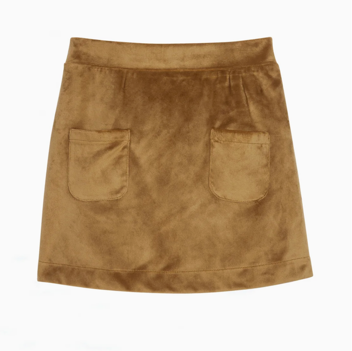Brown Faux Suede Skort