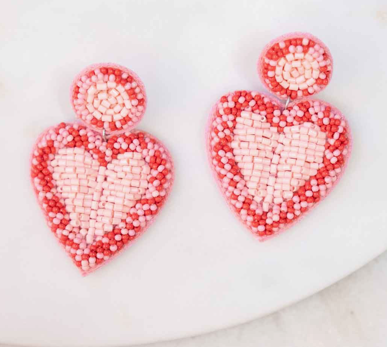 Heart Beaded Earrings