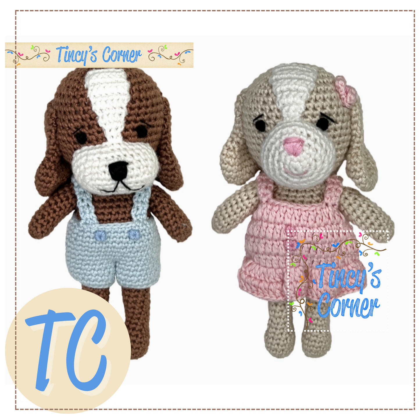 Dog Bamboo Crochet Rattle