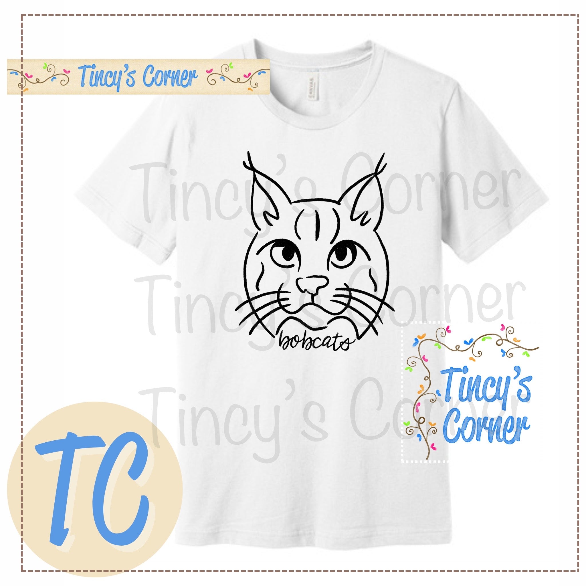 Bobcats Doodle Mascot Tee