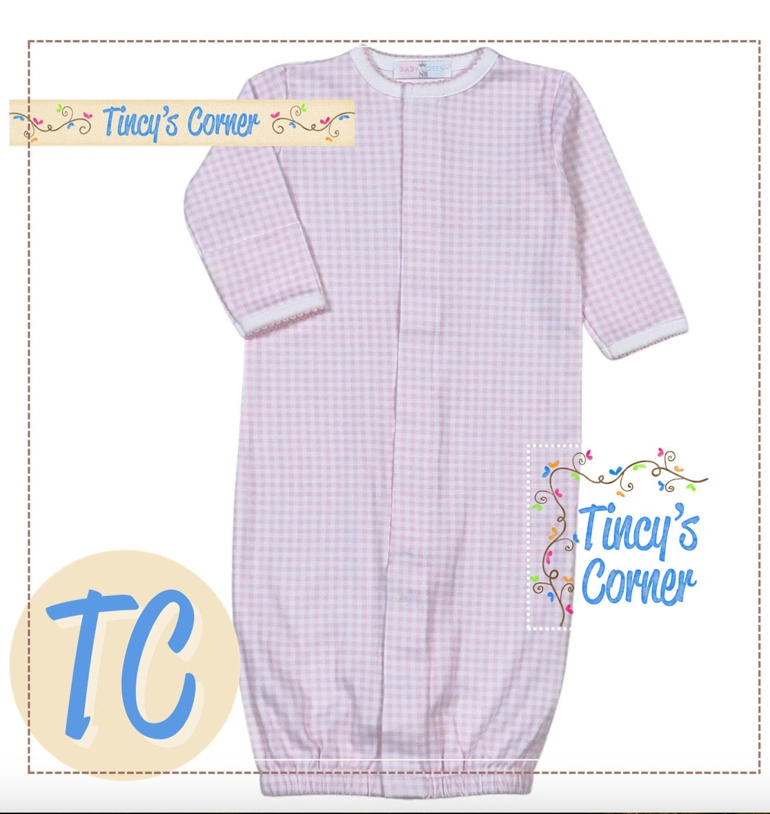 Pink Gingham Converter w/Beanie