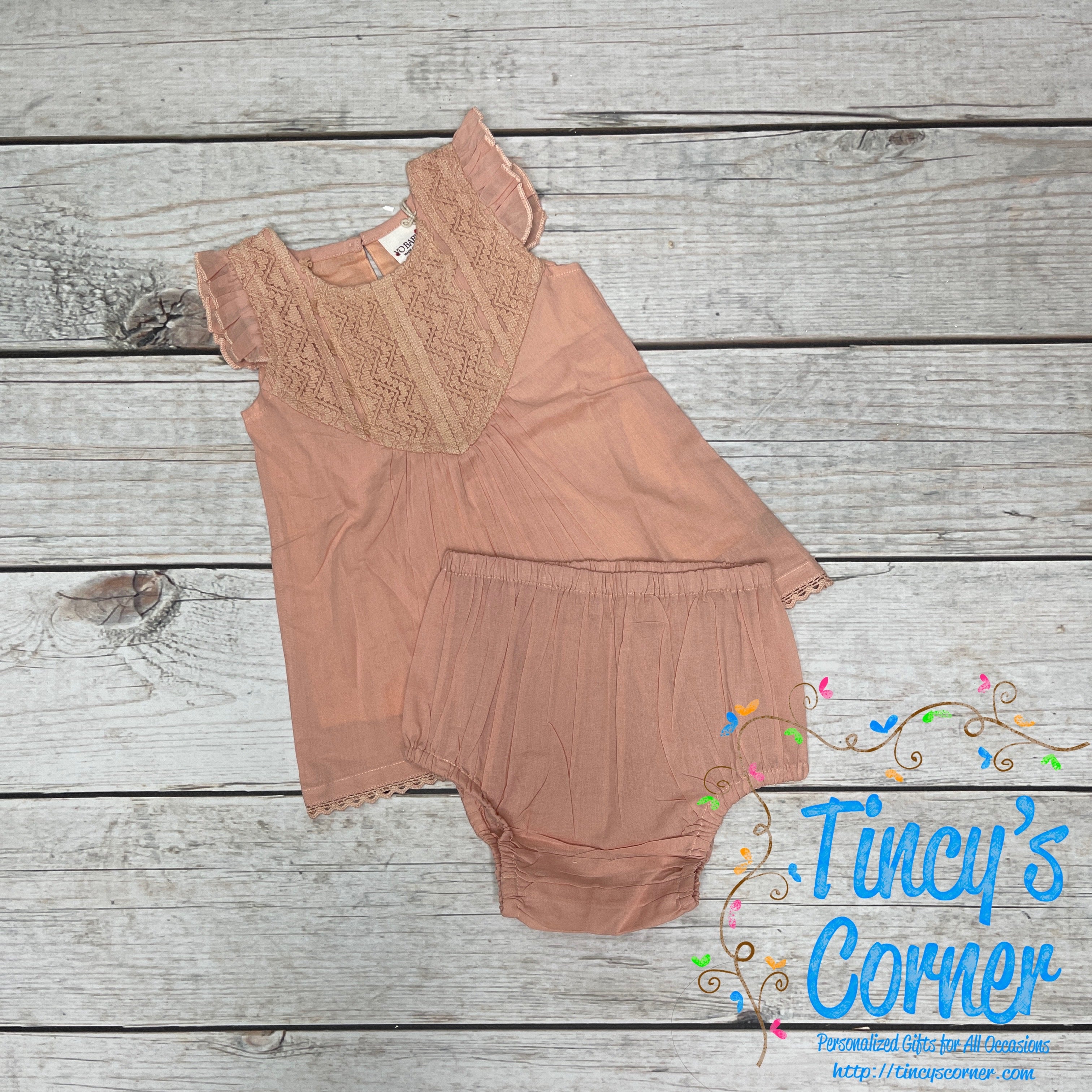 Flutter Sleeve Dress w/Bloomer