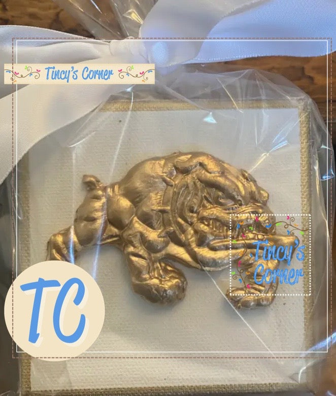 Gold Gilded Bulldog Canvas