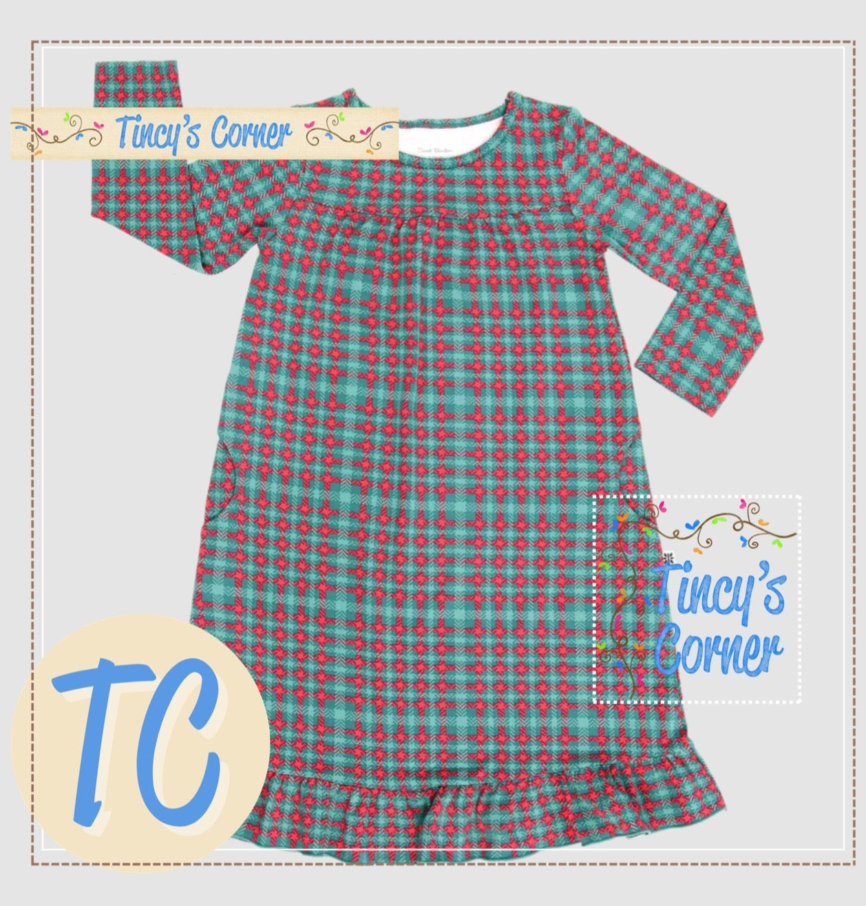 Christmas Tartan Boho Dress