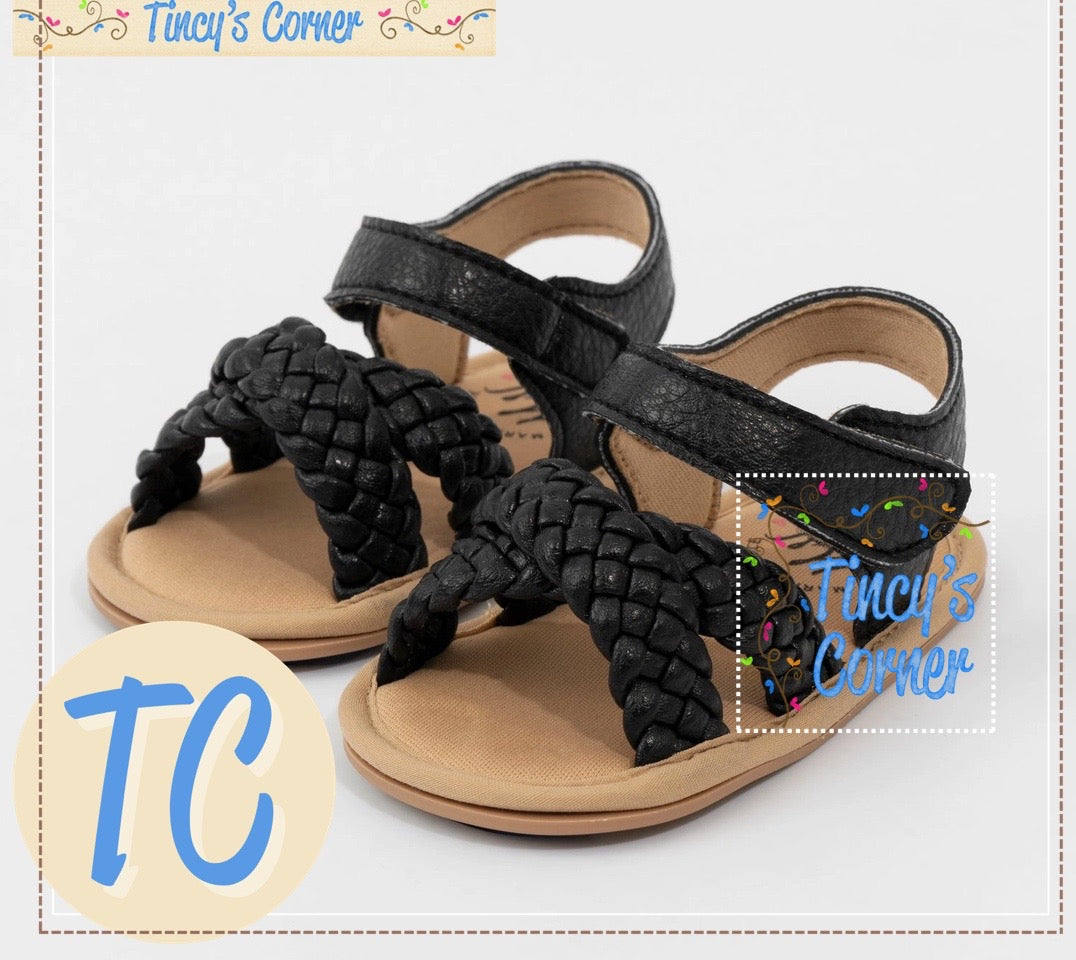 Braided Cross Front Sandals
