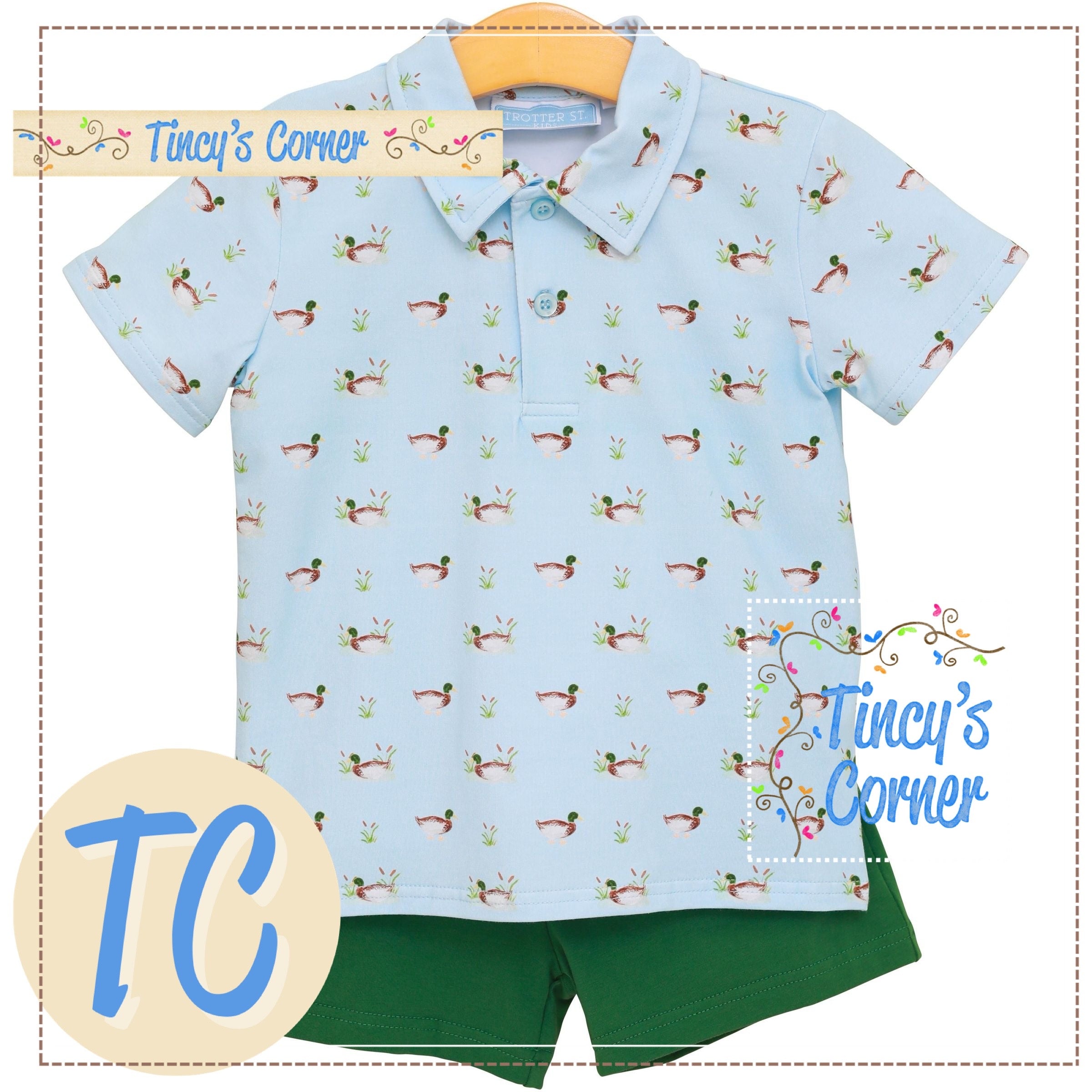 Duck in a Row Polo Short Set