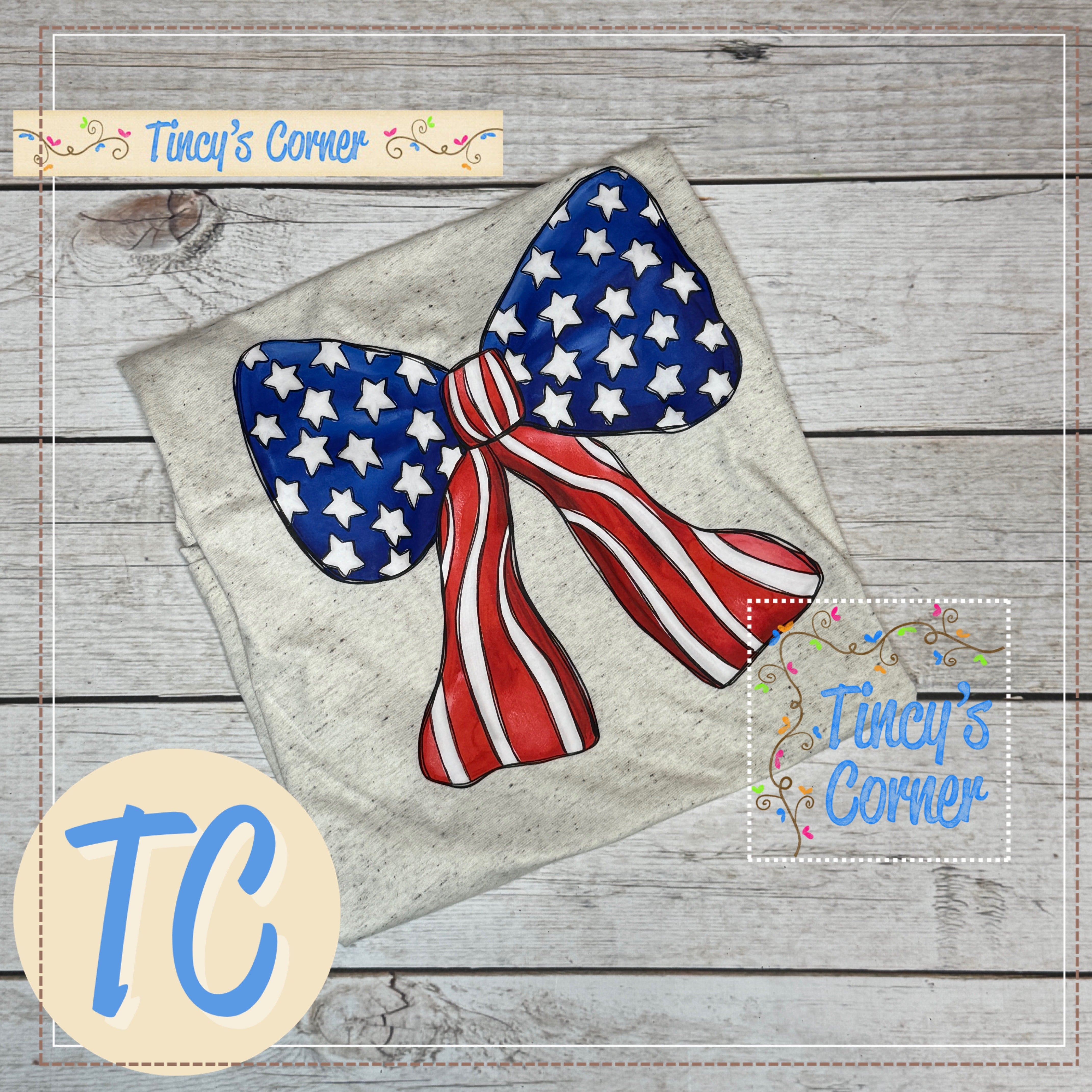 American Flag Bow T-Shirt
