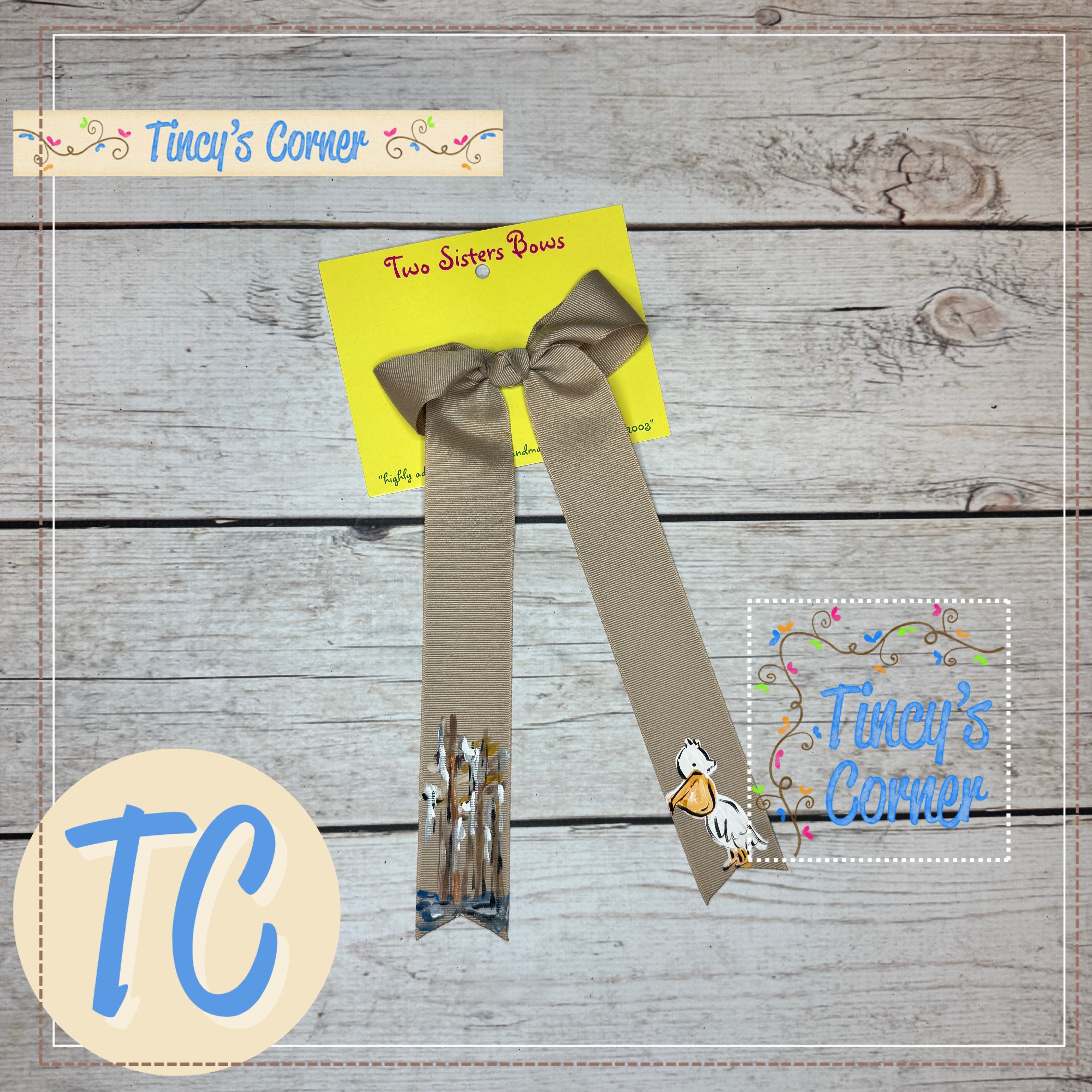 Marsh Pelican Oatmeal LT Hair Bow