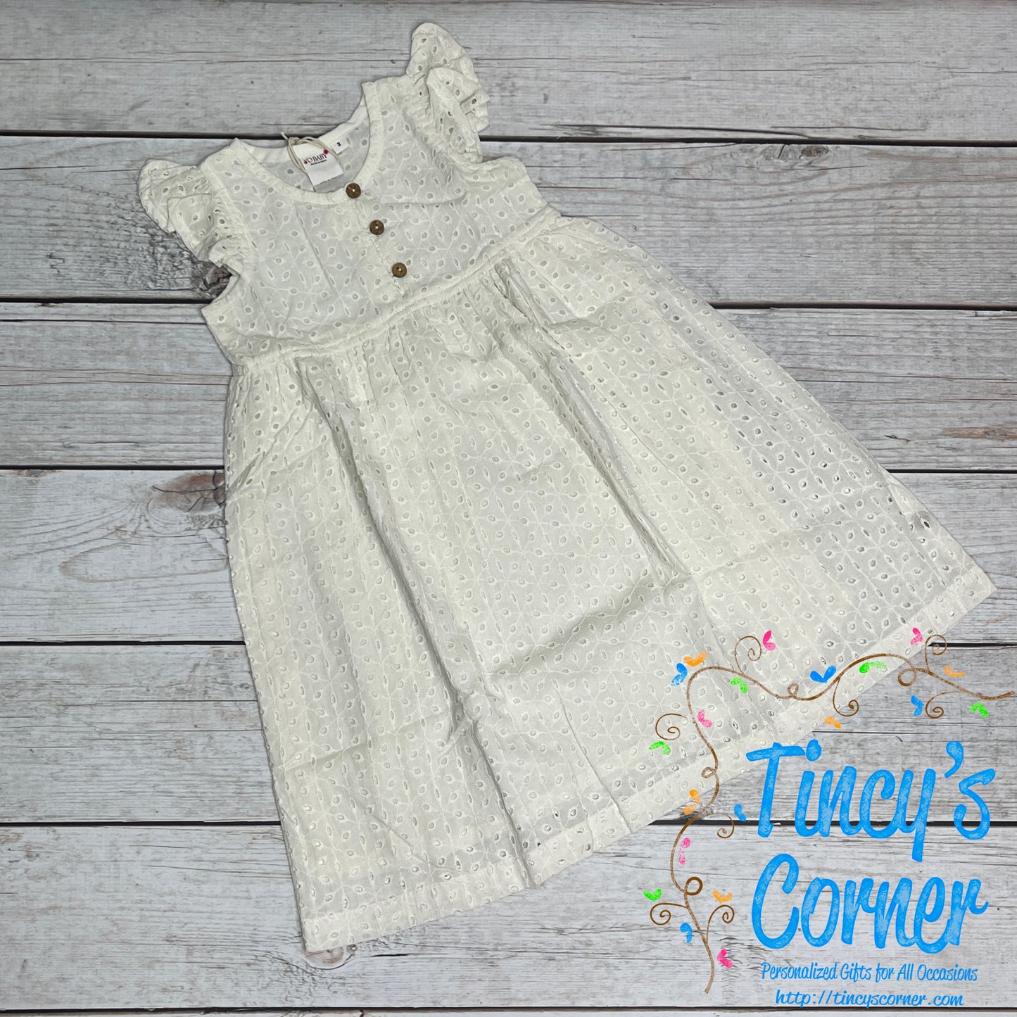 White Eyelet Embroidered Dress