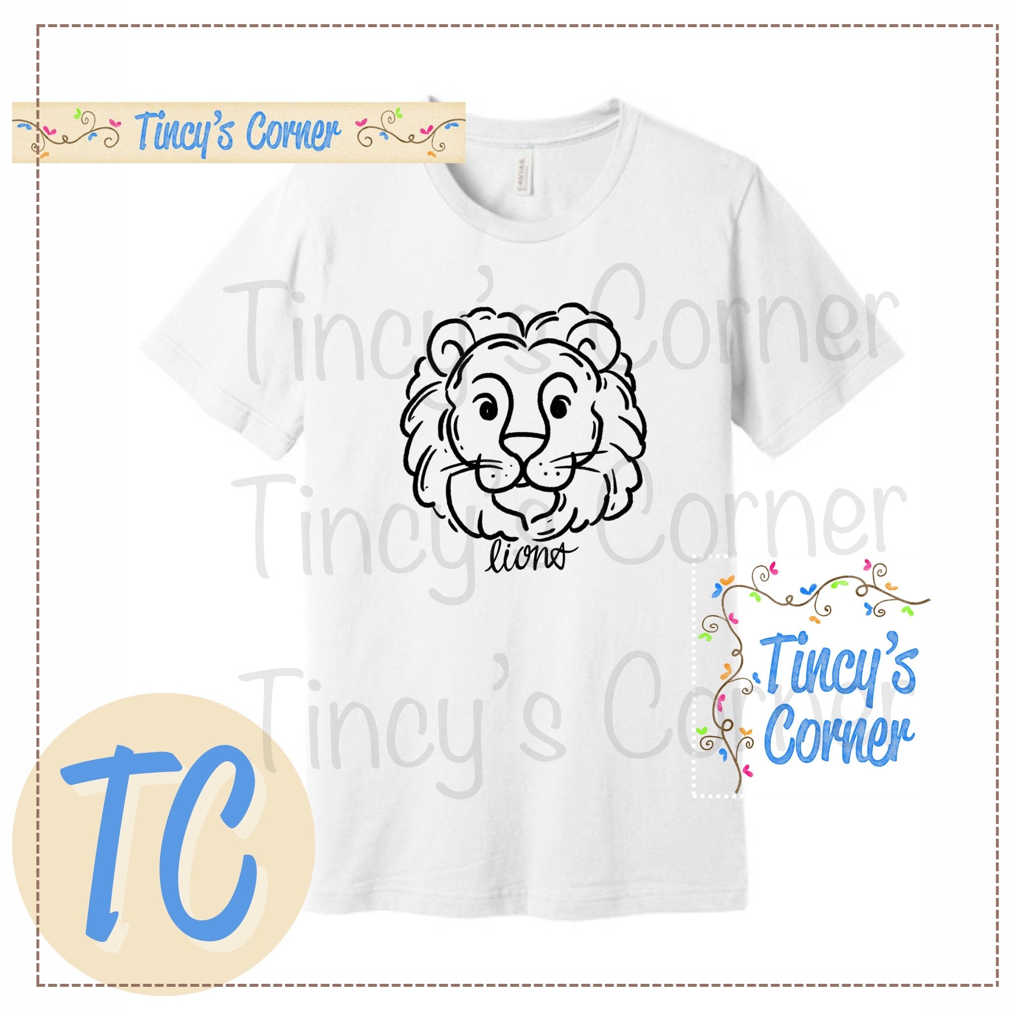 Lions Doodle Mascot Tee