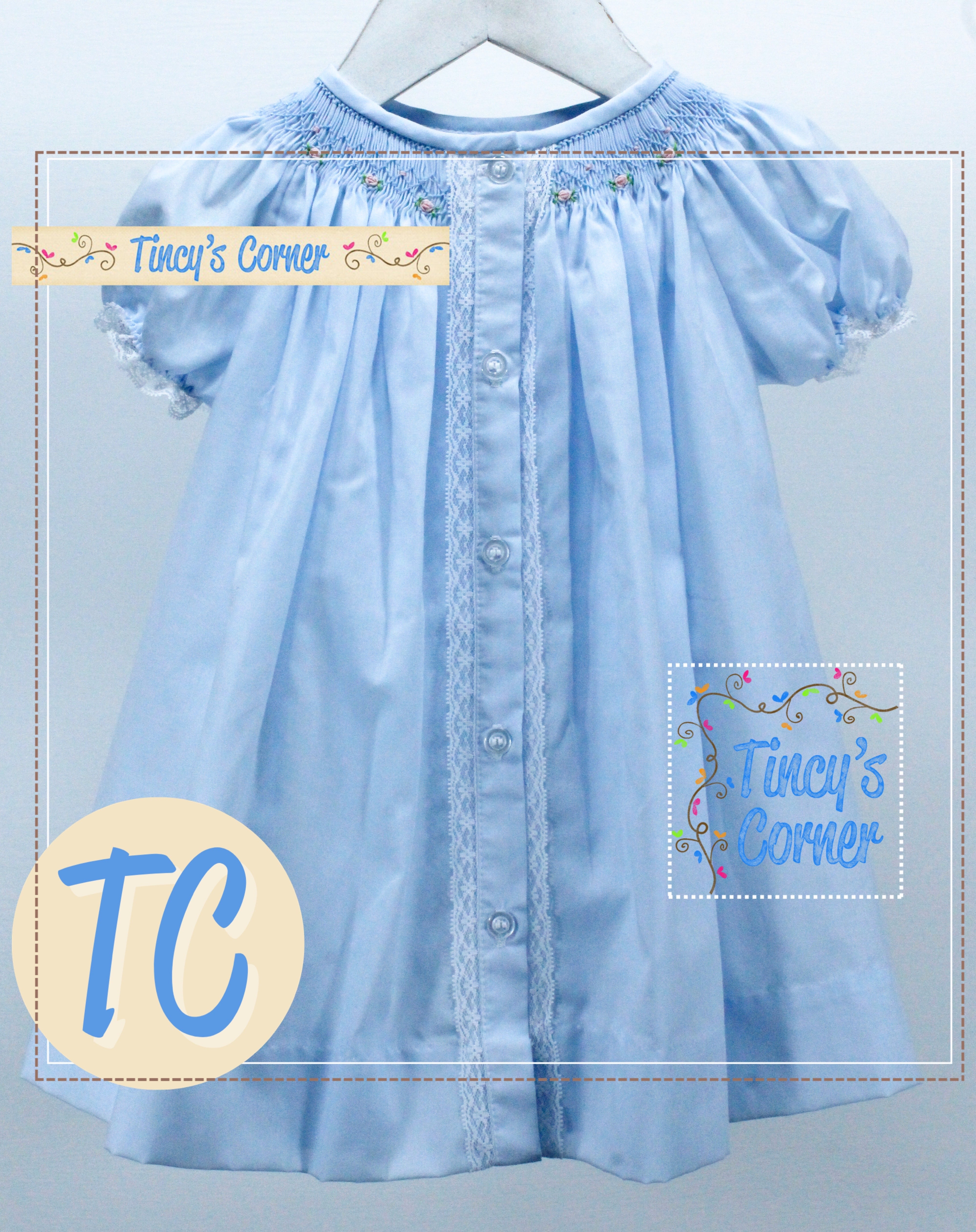 Geometric Blue Sophia Dress