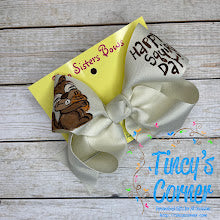 Happy Squirrel Day Oat Hair Bow