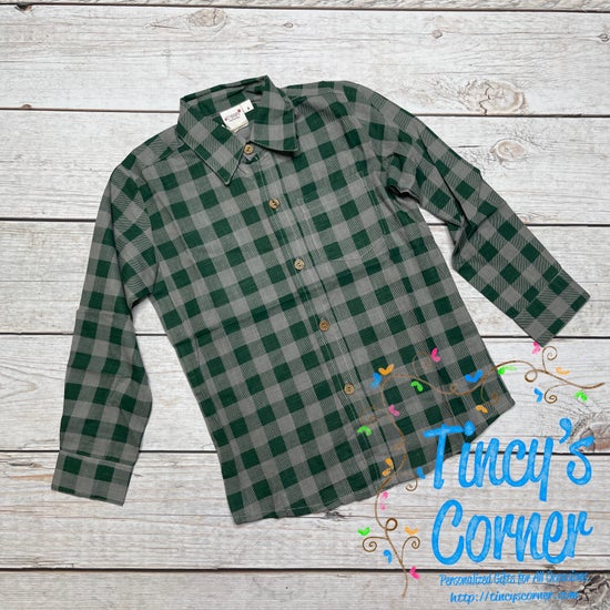 Plaid Button-Up Dress Shirt