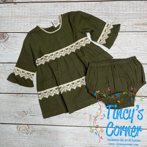 Sage Swing Dress with Bloomers