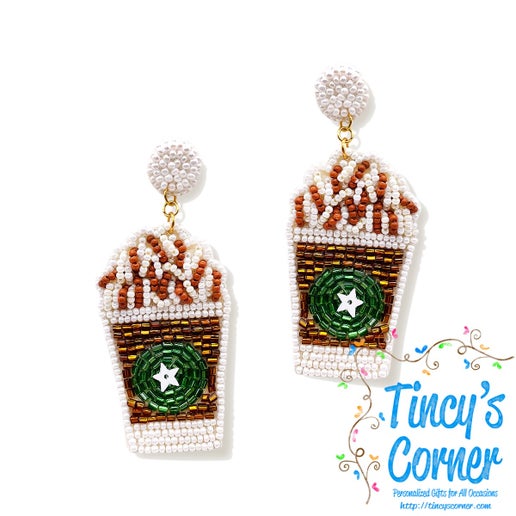 Love You A Latte Beaded Earrings